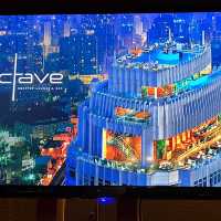 Fascinating night view at the rooftop bar Ocave Marriot Thonglor Bangkok 