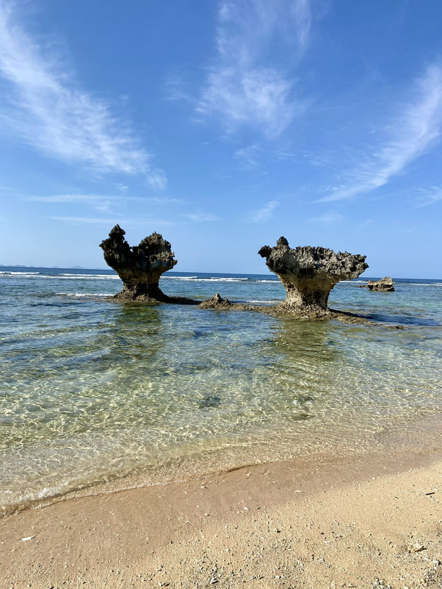 【沖縄旅行】古宇利／自然が作ったハート型のサンゴ岩