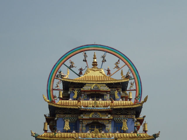 Tibetan Temple in Mysore, India—Namdroling Monastery Golden Temple