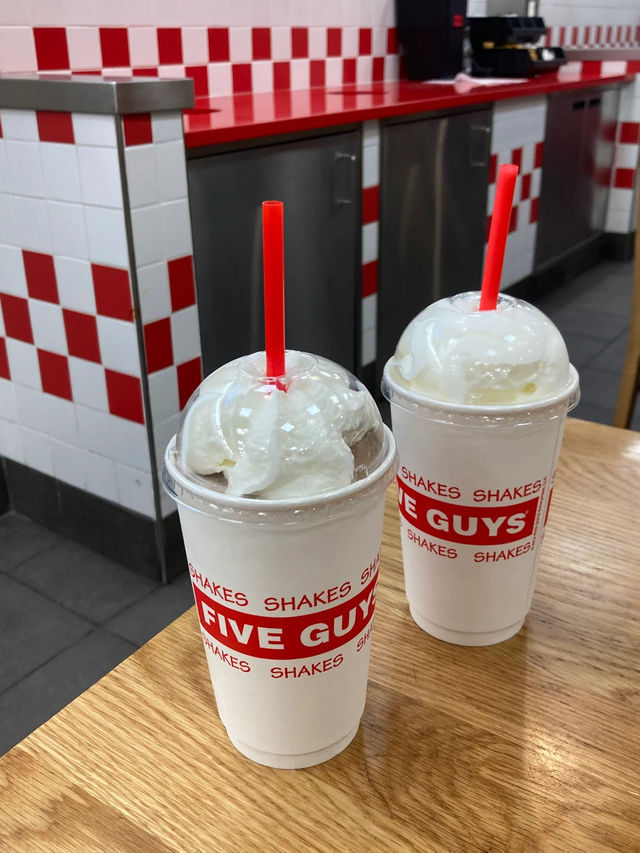 The only thing better than the view? These juicy burgers. 🍔💯 #FiveGuysGenting