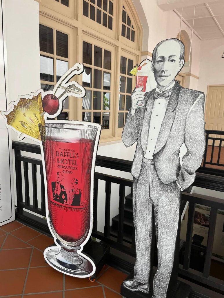 A Glass of a 100-Year-Old Original Cocktail at the Long Bar