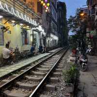 Famous train street in Hanoi