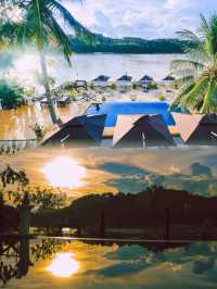 老撾湄公河邊酒店，日落無邊泳池拍照很美！