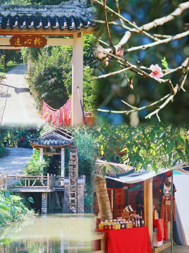 海南五指山腳下的黎族寨子一毛納村圖