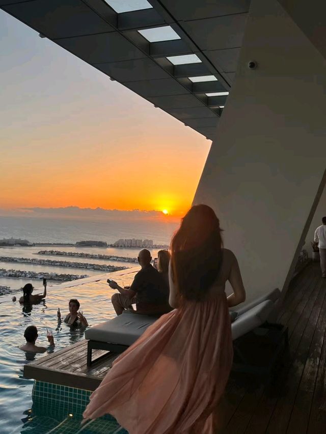The sunset at Aura Sky Pool is so beautiful - Dubai❤️🥰