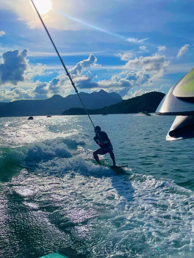 Sai Kung, Hong Kong, an exhilarating wake surfing experience