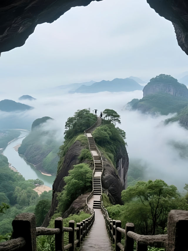 被雨聲喚醒的清晨，我住進了武夷山的雲霧水墨畫。