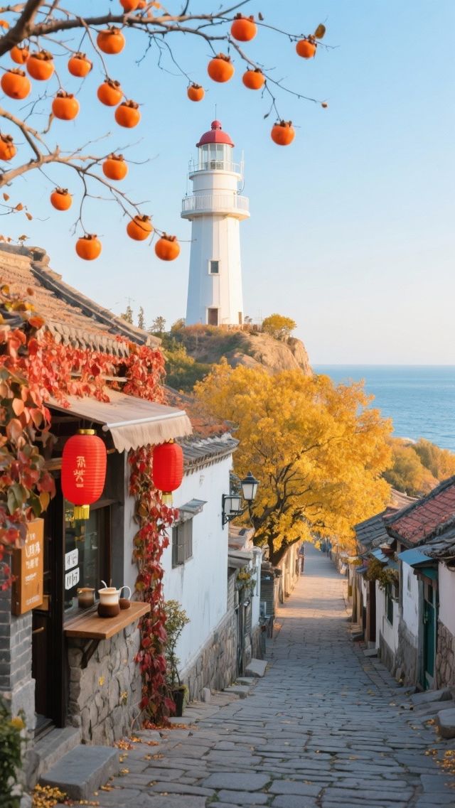 煙台秋色天花板~金黃樹道遇見燈塔 煙台秋色天花板~金黃樹道遇見燈塔