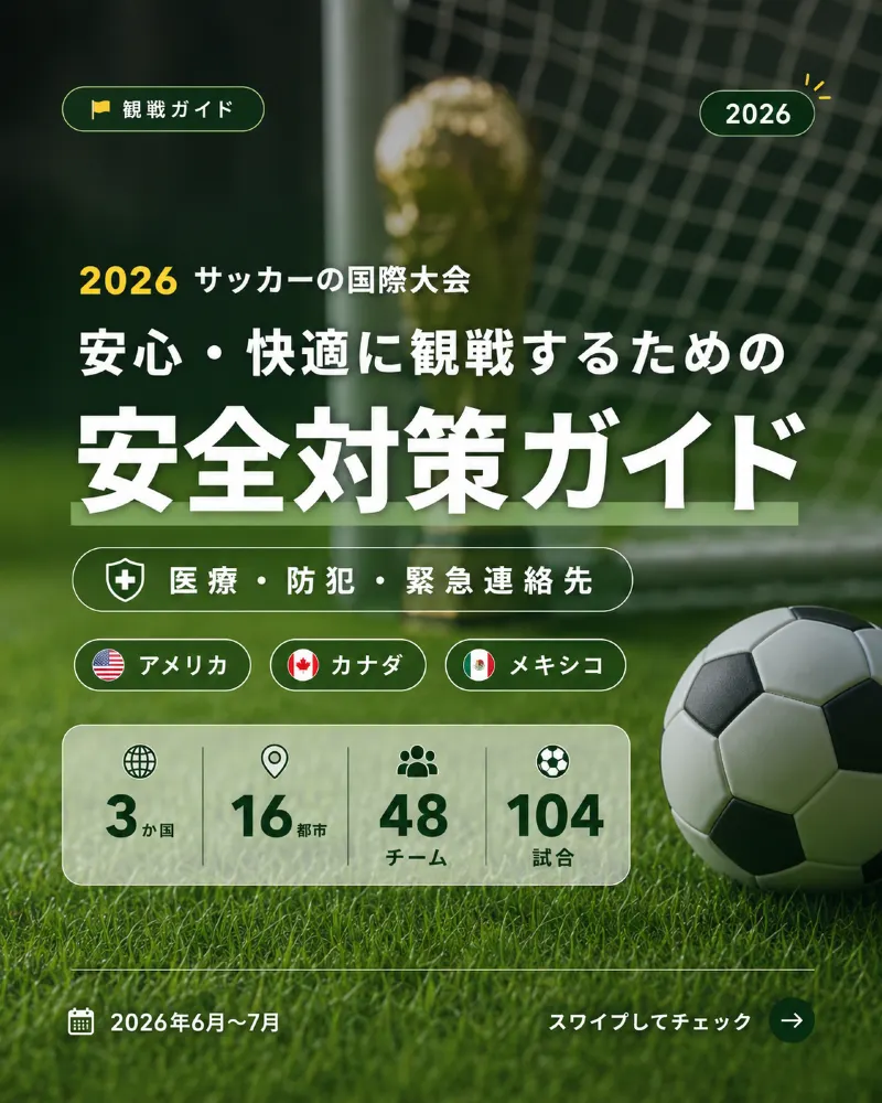 ⚽ 2026年サッカーの国際大会|安全に観戦するためのポイント