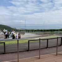 淡路島「淡路サービスエリア（下り）」絶景！明石海峡大橋と大観覧車が有名！でも！大橋のケーブル模型も見て欲しい