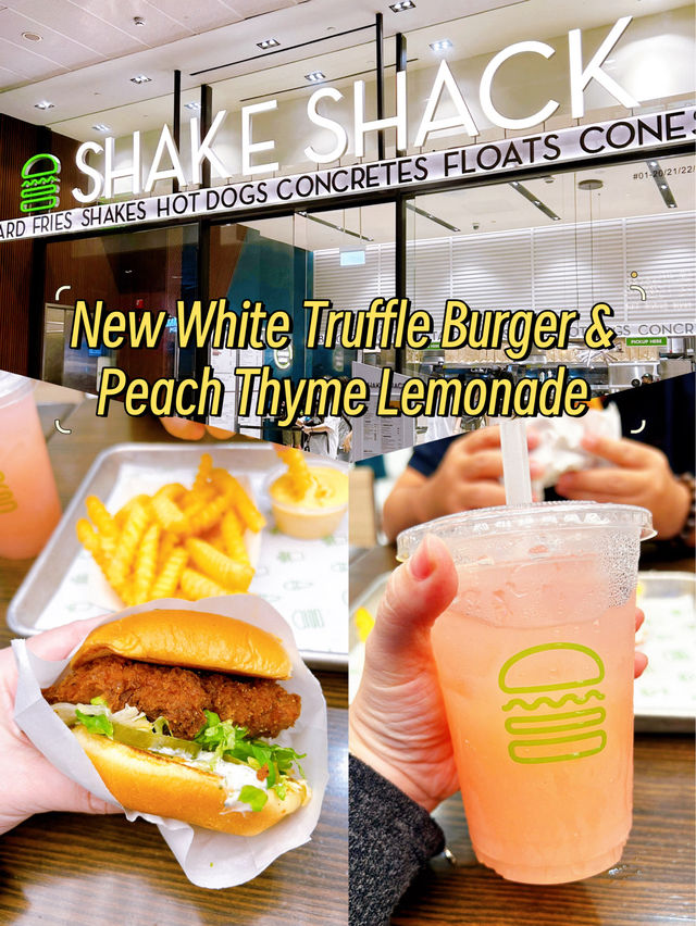 New White Truffle Burger & Peach Thyme Lemonade 