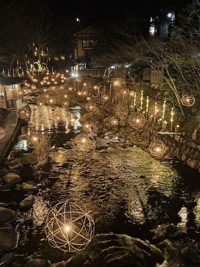 【熊本旅行】幻想的な灯りと川の流れを楽しむ湯あかり✨️