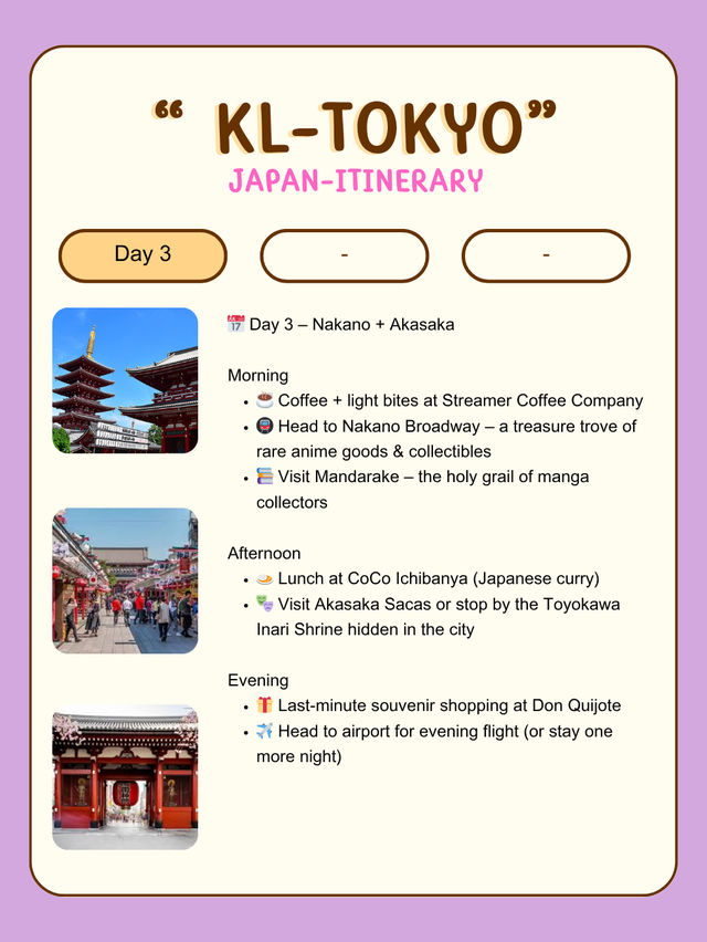 Malaysia to Tokyo : best spot itinerary 