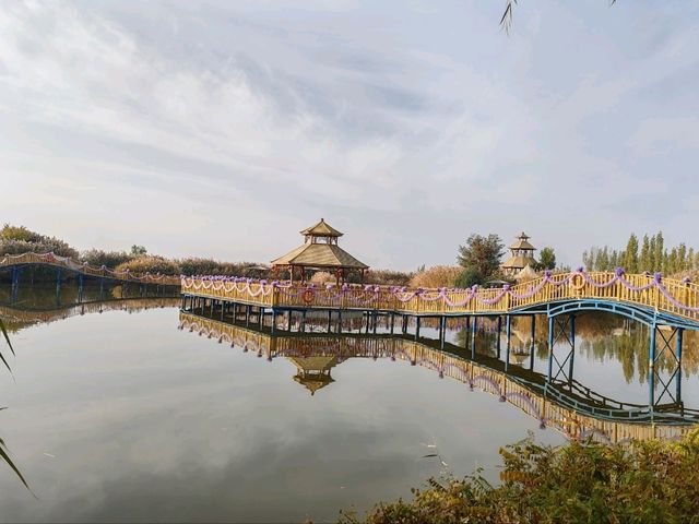 Autumn Scenery of Xihai Fishing Harbor's Water Town