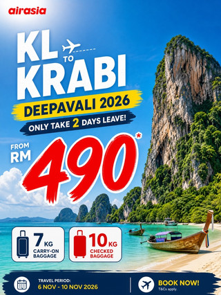 ✨ Deepavali Long Weekend Escape: KL ⇄ Krabi from only RM 490 