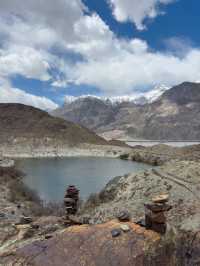 Sacred lake high in mountains