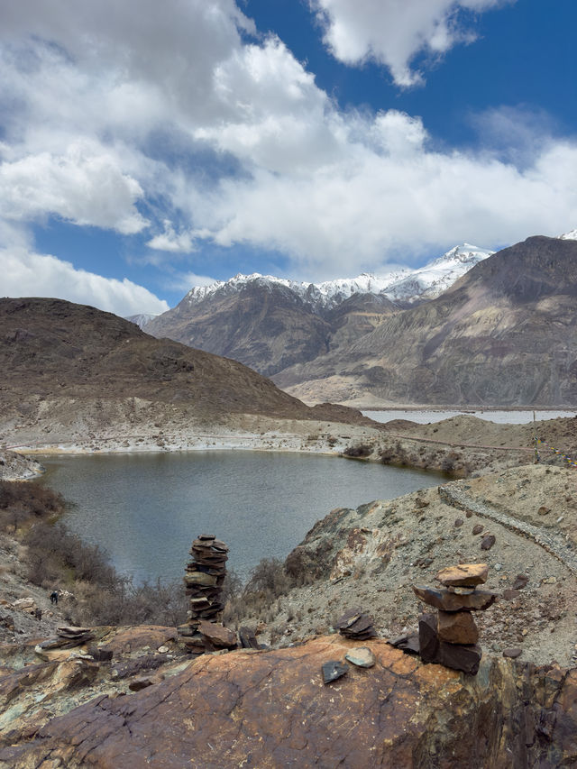 Sacred lake high in mountains