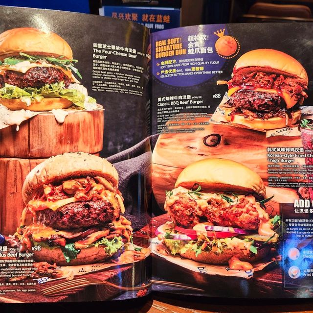 Mouthwatering 🤤 Blue Frog Burgers 🍔