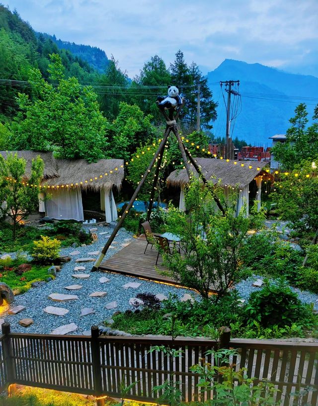 在汶川看福寶！住進大熊貓基地對面的山野民宿！