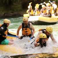 Rotorua Rafting with Coach and partners.