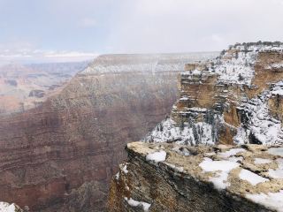 Snowy Grand Canyon is even more beautiful