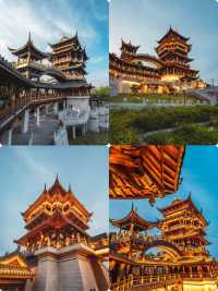 義烏雞鳴閣｜15分鐘登頂！夜賞盛唐不夜城