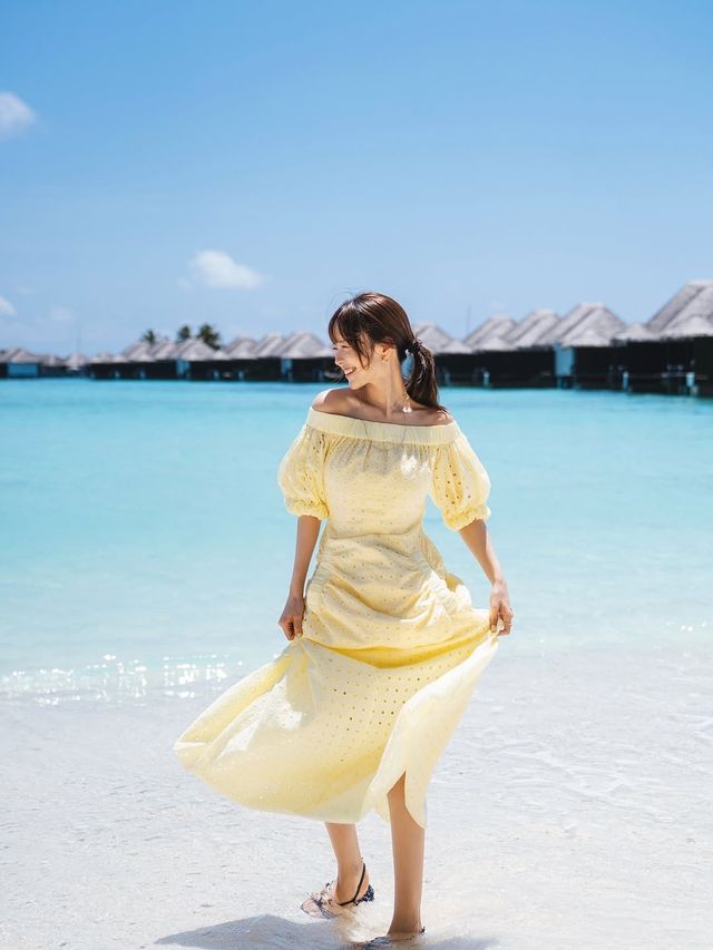 馬爾代夫海邊度假穿搭氣球裙也太出片了！