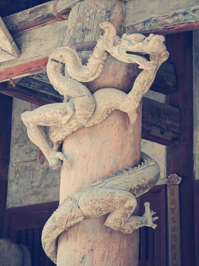 900年木雕盤龍“活”了！晉祠這根柱子，藏著北宋工匠的封神技藝