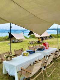 在長沙超舒服的免費江邊露營大草坪