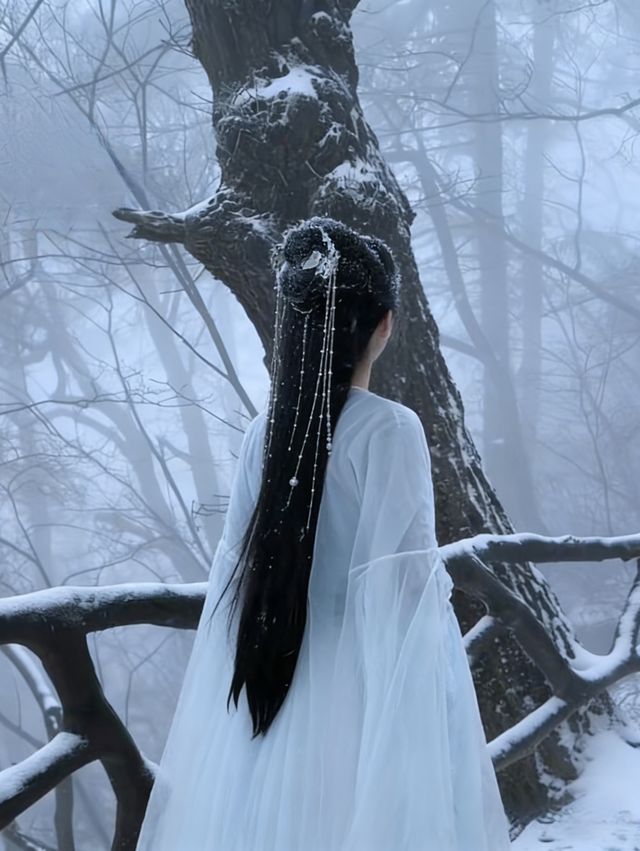 沒錯,下雪後的太行山加上白色穿搭就跟武俠片是一樣的感覺 沒錯,下雪後的太行山加上白色穿搭就跟武俠片是一樣的感覺