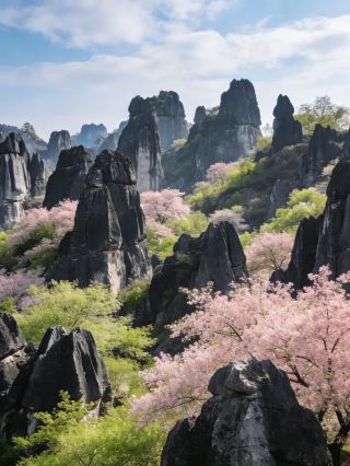 石林の春限定Color Walkで奇石と花々の色彩の約束へ