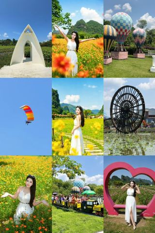 เฟิงหลิน เสี่ยวเจิ้น สถานที่ท่องเที่ยวยอดนิยมใกล้มณฑลกวางตุ้ง ผสมผสานฤดูใบไม้ผลิเข้ากับความงดงามราวบทกวีของยอดเขาหินปูน