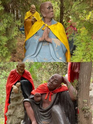 莒縣浮來山，景區內有一座五百羅漢雕像群，規模之大在全國也數一數二。這些羅漢雕像，每一尊都栩栩如生