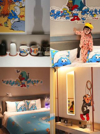Which child wouldn't love a Smurfs-themed room?