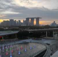 Watching sunset at Marina Barrage