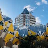 荷蘭🇳🇱鹿特丹 Rotterdam ⬜️🟨可愛立體方塊屋Cube Houses Kijk-Kubus