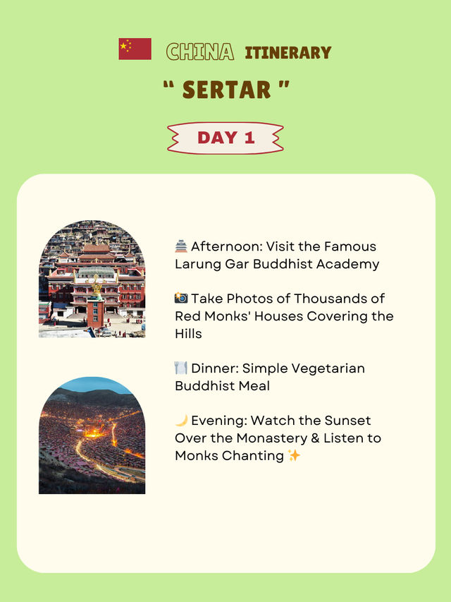 Sertar, China itinerary 