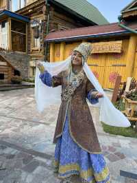 👑 Walking in Tatar village in traditional clothes 