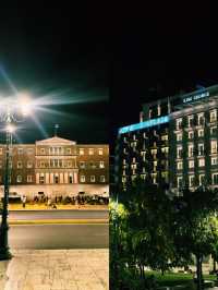 빛으로 물든 아테네의 밤, 분수 광장에서의 순간 