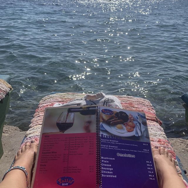 Breakfast on the beach at Yalla Bar Dahab 