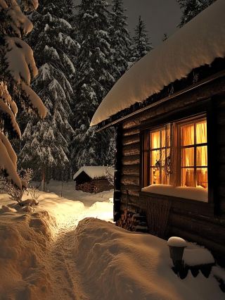 Everything is covered in snow, a quiet and mysterious hotel: The Snow Hotel.