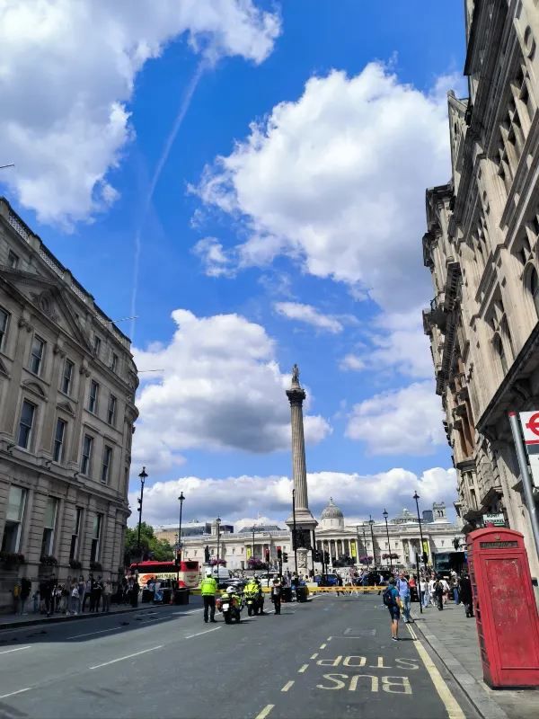 A Wonderful Day at Trafalgar Square in London