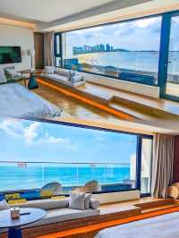 落地窗前跑海邊海天一線具體化了