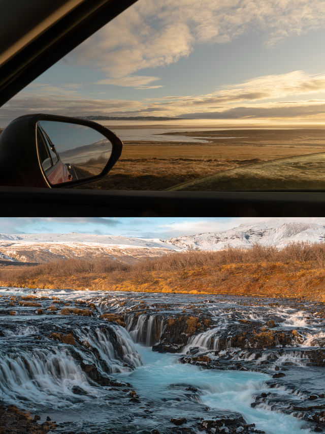冰島黃金圈自駕，在熔岩荒野泡溫泉看極光