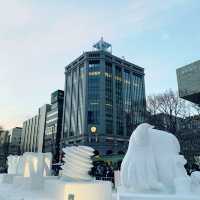 札幌　札幌観光　2023さっぽろ雪まつり　さっぽろテレビ塔とのコラボが素晴らしい