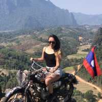the famous viewpoint with a motorcycle 