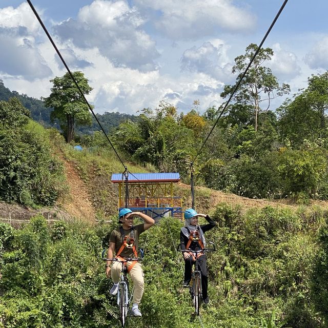 Sky biking in Ranau Rabbit Farm