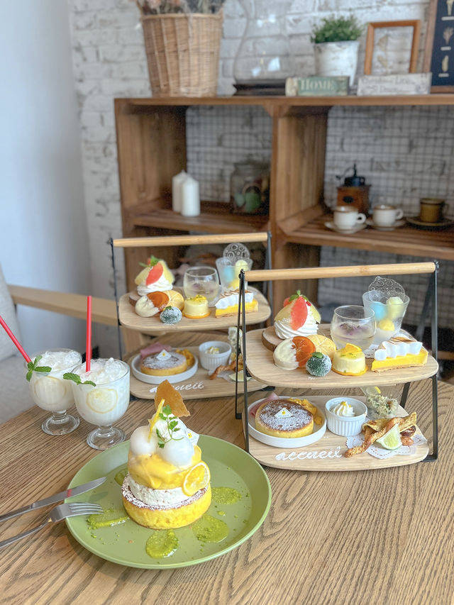 レモン🍋と柑橘のアフタヌーンティー！はちみつレモンパンケーキにアフタヌーンティーも