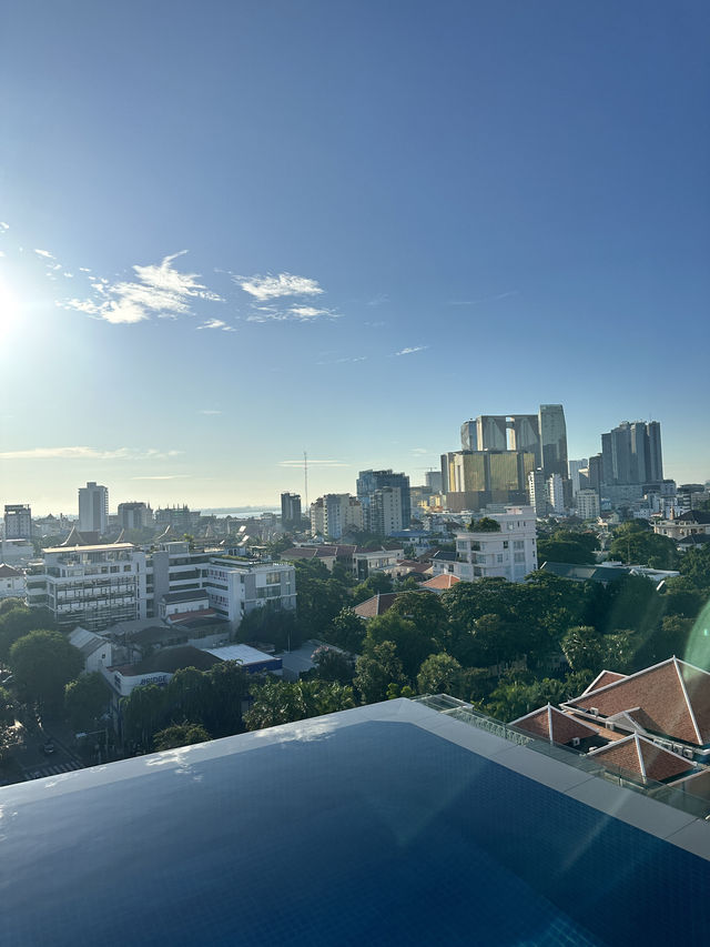 Beach vibes in the city, Phnom Penh’s Best rooftop pool 🏊 🏖️ 