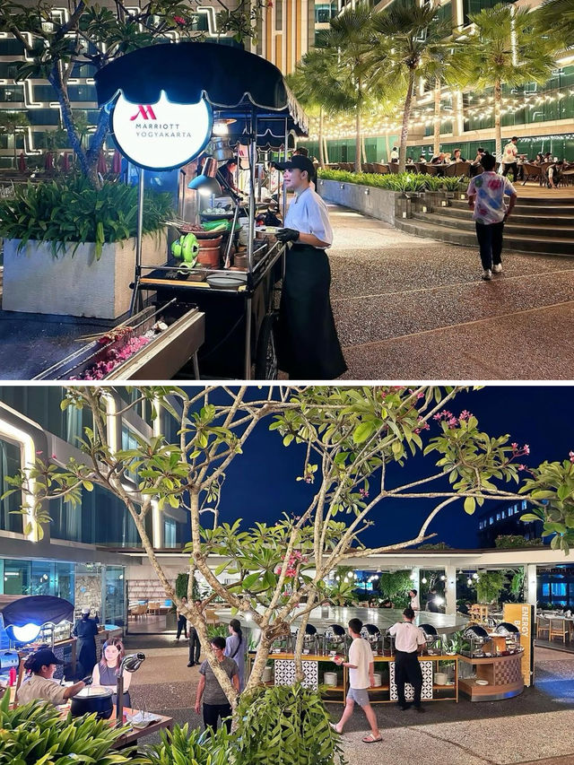 超棒的日惹萬豪酒店～泳池、SPA、週末燒烤自助晚餐都很不錯！。